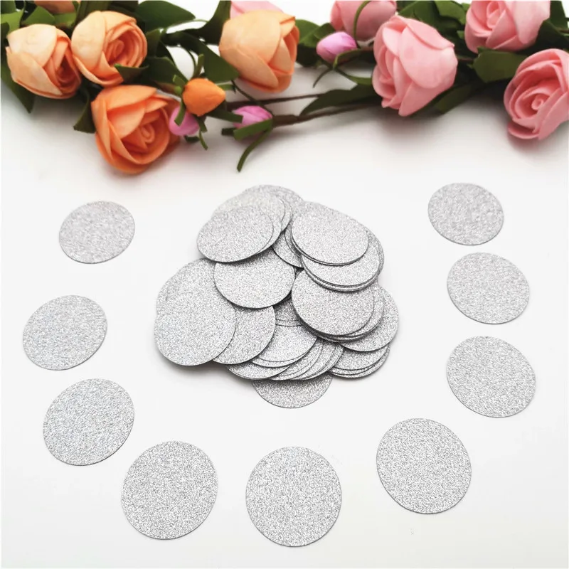 100 шт. 3 см блестящие розовые Золотые круглые бумажные конфетти кружки для