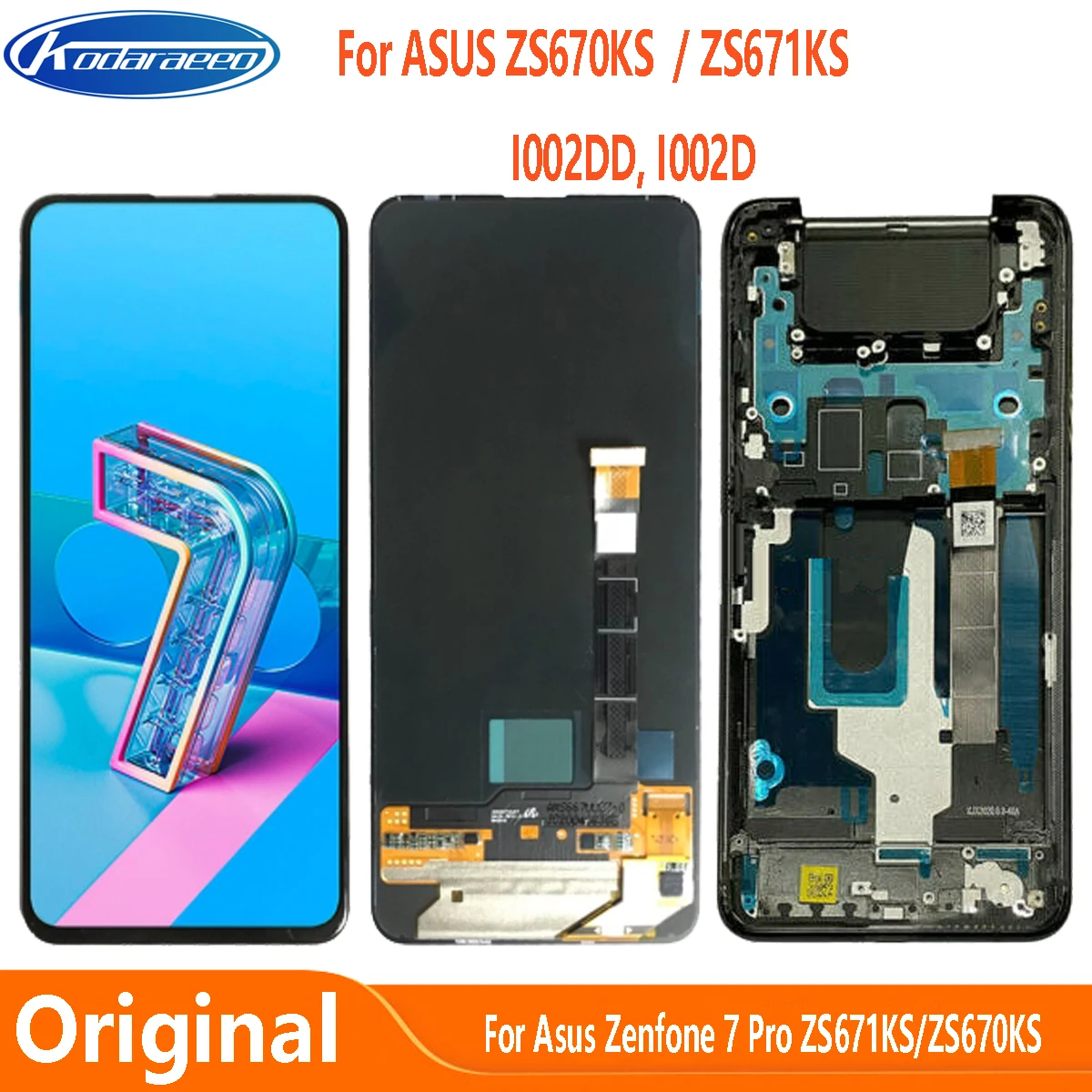 Pantalla AMOLED de 6,67 "para Asus Zenfone 7 Pro, digitalizador de pantalla t&aacute;ctil LCD, 90Hz, ZS671KS, I002DD, ZS670KS, I002D-0