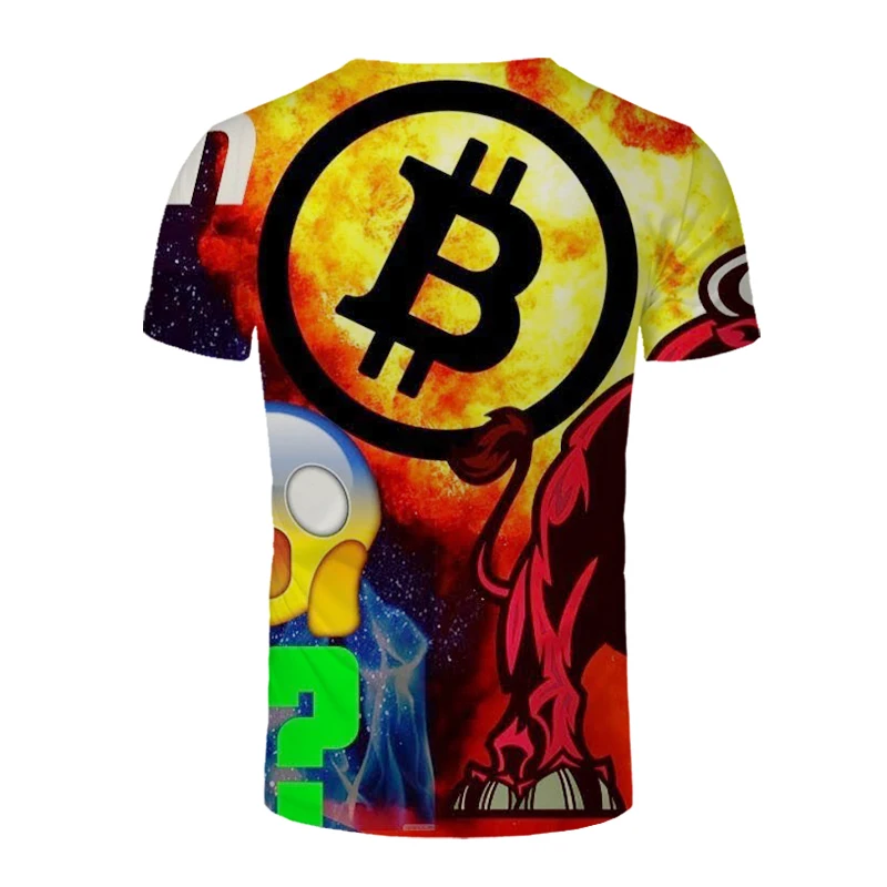 

2021 New Hot Sale 3D Printing Bitcoin Owner Men and Women T-shirt Harajuku Fashion Sweatshirt children's short-sleeved top