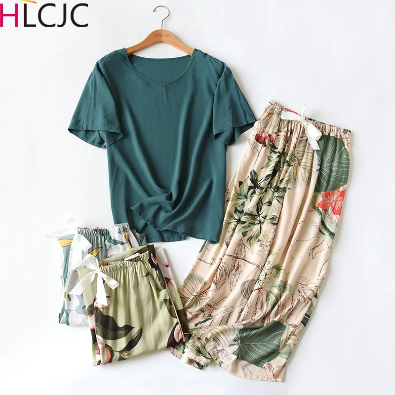 Летний пижамный комплект женская одежда для сна Женская Повседневная Пижама