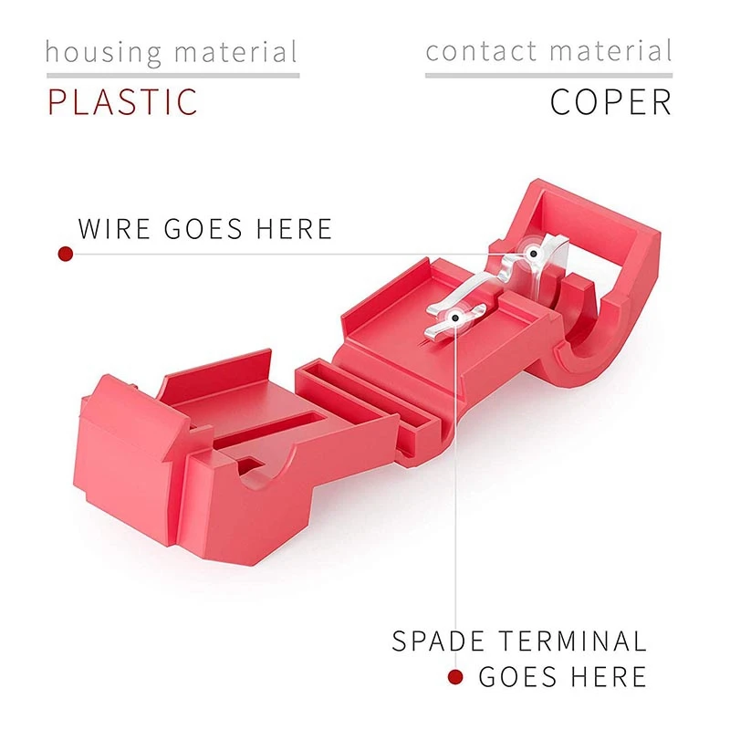 

260 Pcs Function T Tap Electrical Connectors - Quick Wire Splice Taps and Insulated Male Quick Disconnect Terminals