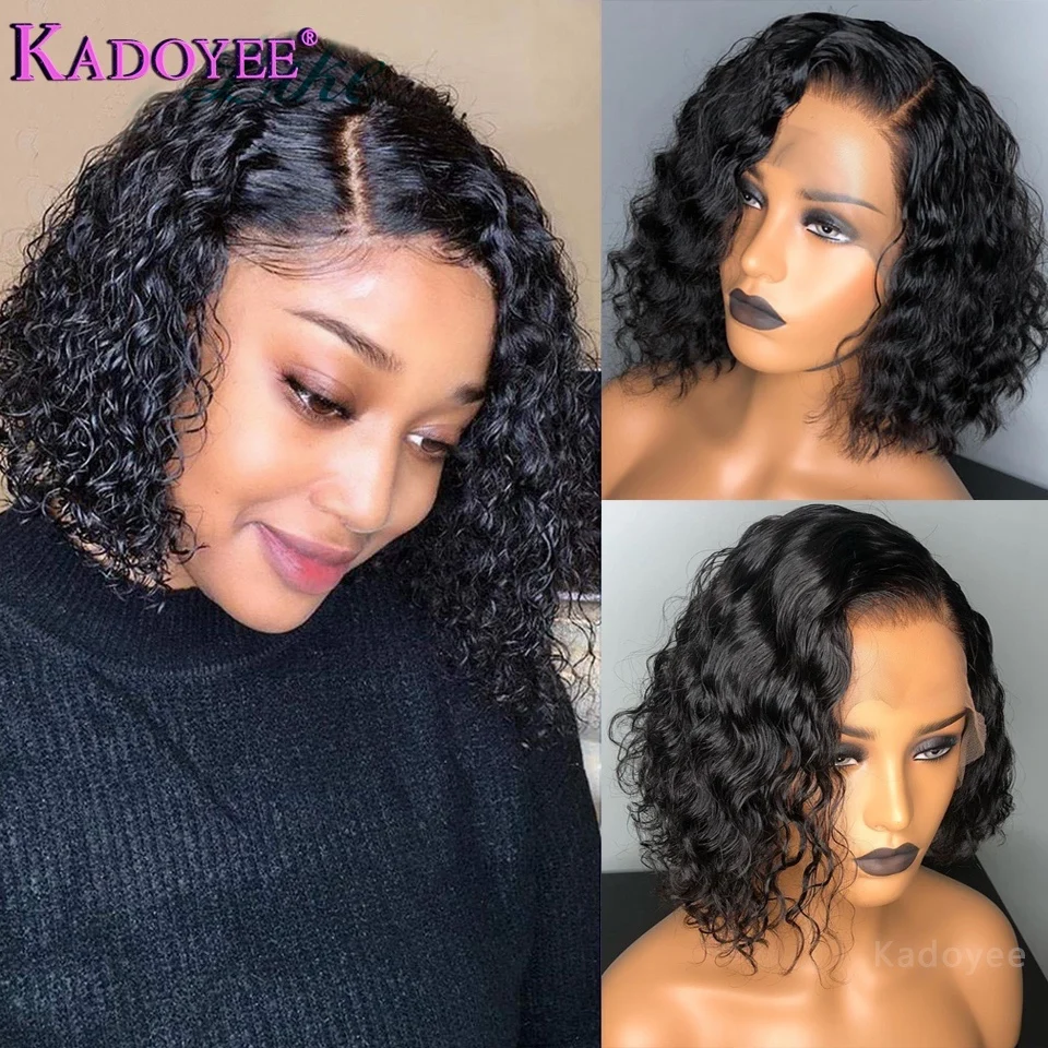 

Brazilian Deep Wave Wig Short Bob 13x4 Lace Front Wig Human Hair Wigs Remy Perruque Cheveux Humain Pre Plucked For Black Women