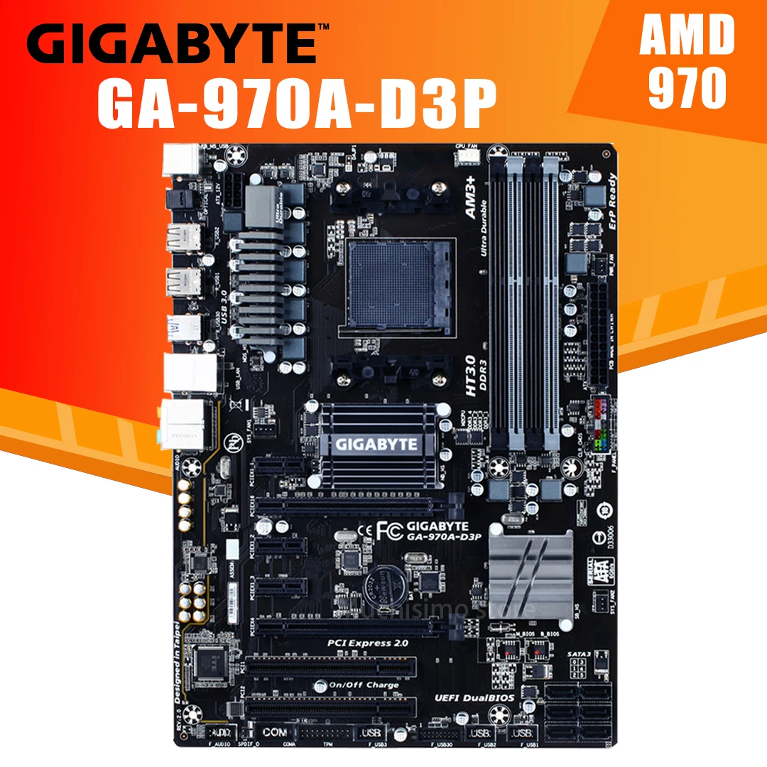 Разъем AM3/AM3 + GIGABYTE GA-970A-D3P 970 DDR3 32GB Desktop Placa-MOM FX/Phenom II/Athlon II ATX Use | Компьютеры и офис