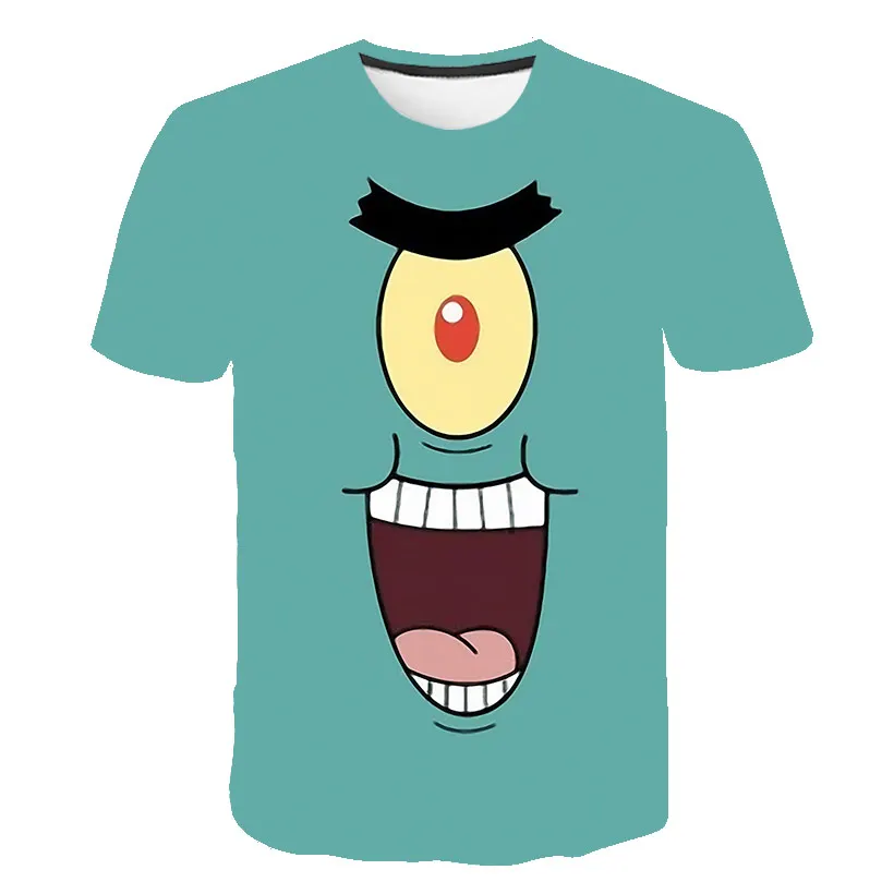 Новинка 2019 года футболка с короткими рукавами губкой Бобом хлопковый топ одежда