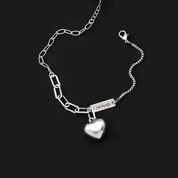 

Love Anklet Women's Net Red Personality Punk Fashion Niche Design Long Brand Letter Heart Anklet Jewelry Supply Q2112