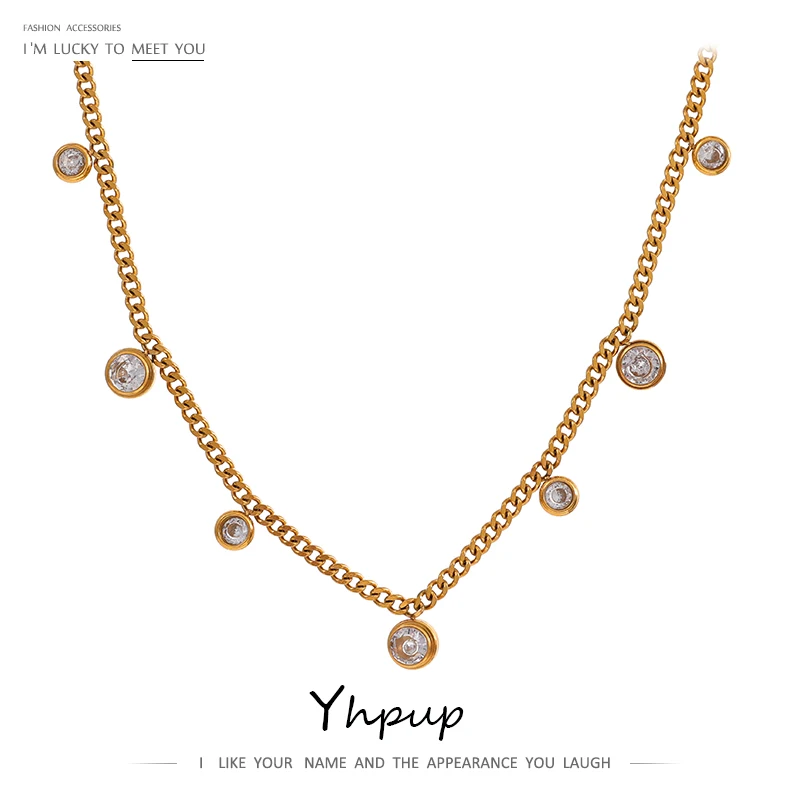 

Женское Ожерелье из нержавеющей стали, с фианитом