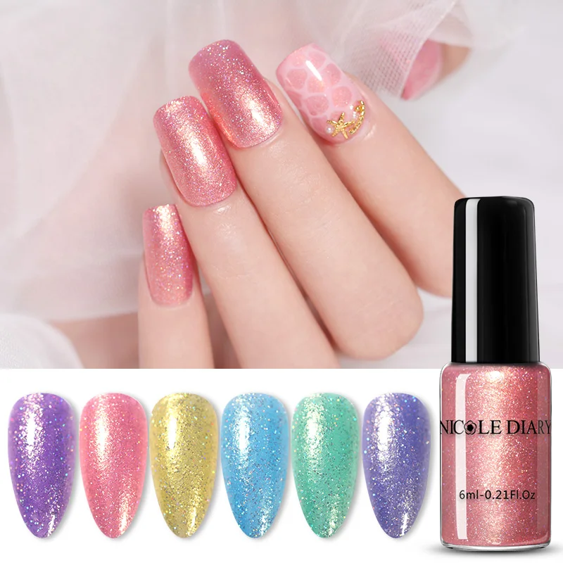 Магнитный Блестящий голографический лак NICOLE DIARY для дизайна ногтей|Лак ногтей| |
