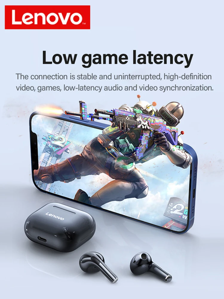 Оригинальные беспроводные наушники Lenovo LP40 TWS Bluetooth Спортивная гарнитура с