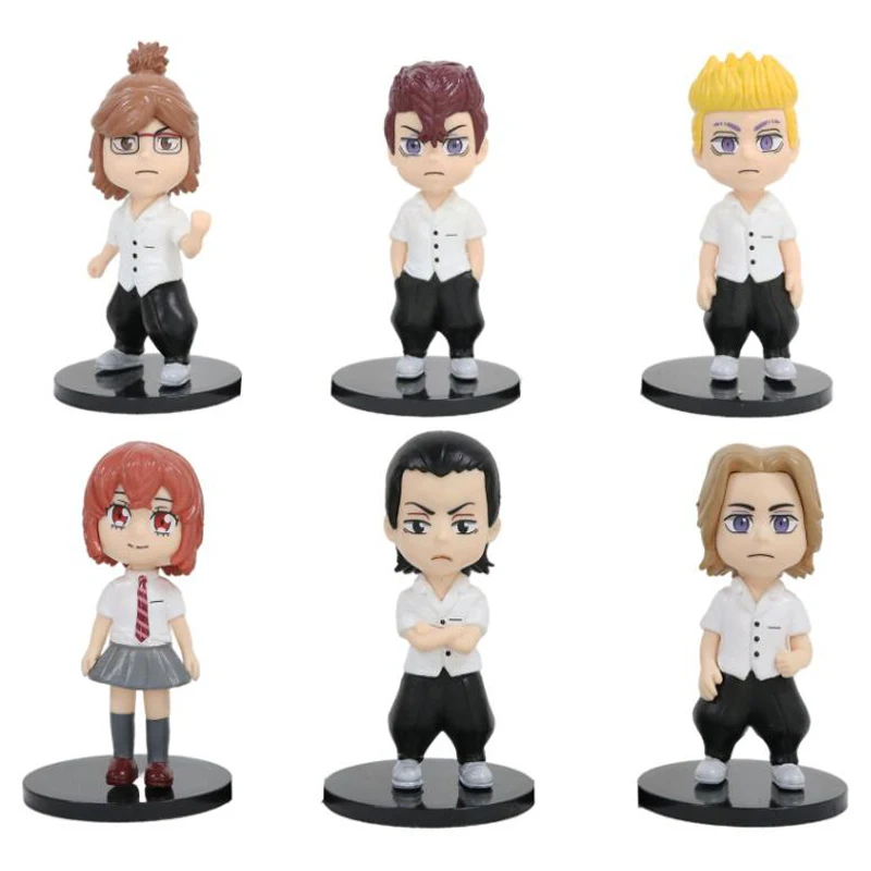 

10cm Tokyo Revengers Anime Figure Hanagaki Takemichi Action Figure Draken/Baji Keisuke/Ryuguji Ken/Matsuno Chifuyu Figurine Toys