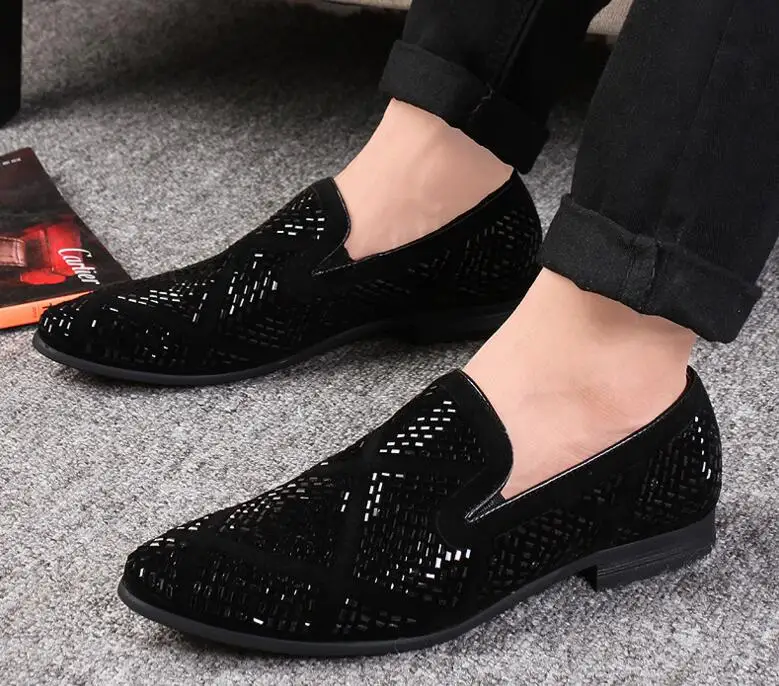 

Nice New Design Fashion Men Bling Decoration Casual Shoes Party Street Trend Shoes Cool Man Loafers Dress Shoes