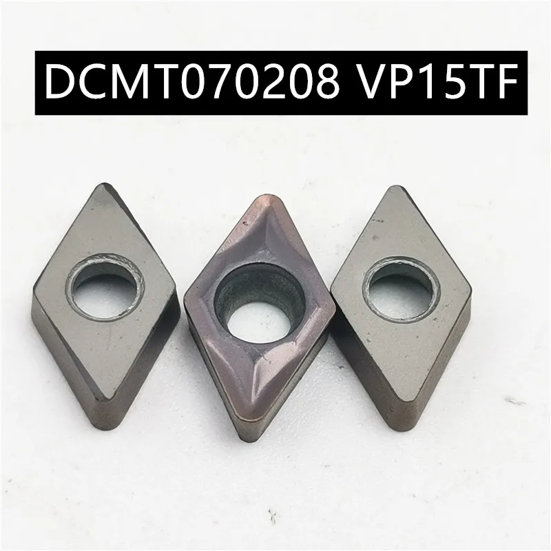 

10PCS DCMT070208 VP15TF High Quality Carbide Blade External Turning Tool Metal Turning Machine Tool Parts Lathe Tool