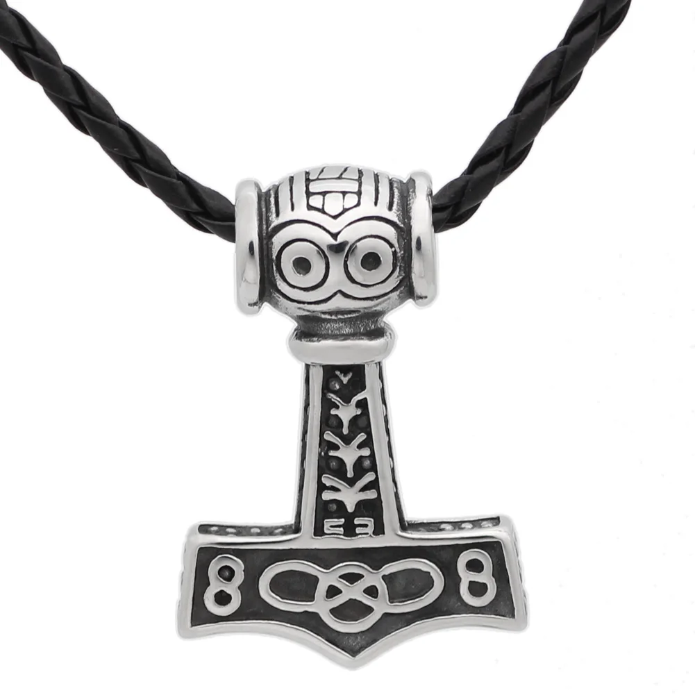 316L нержавеющая сталь норвежский викинг торс молоток лицо амулет MJOLNIR кулон