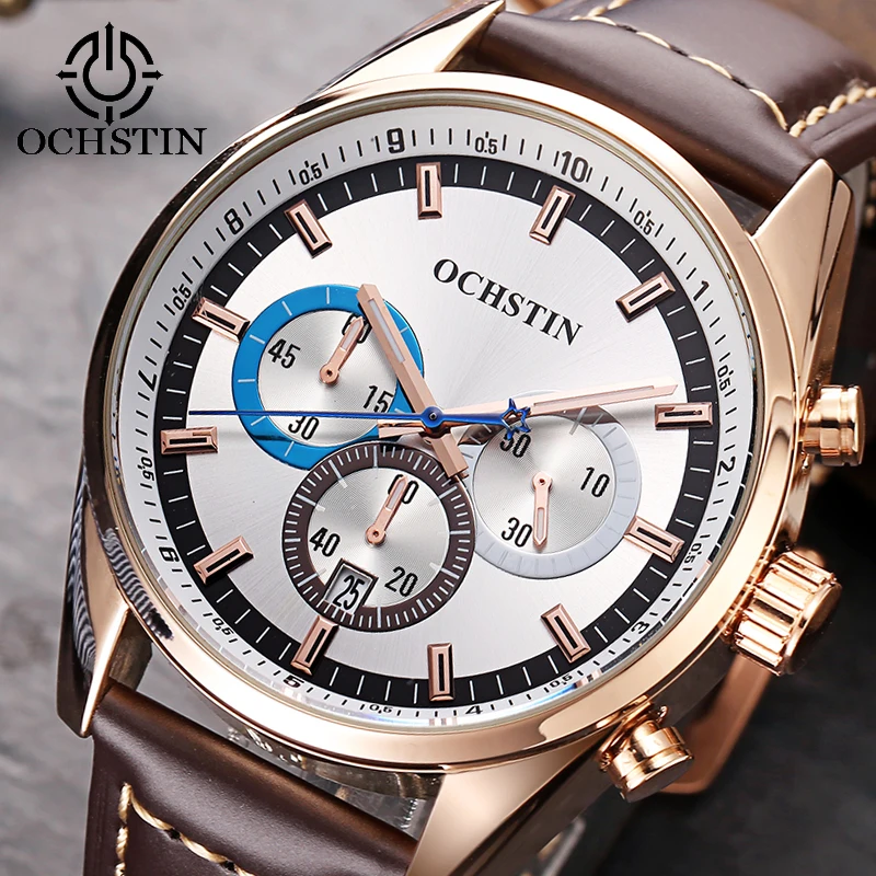 OCHSTIN 2019 модные спортивные часы для мужчин Топ бренд класса люкс Хронограф бизнес