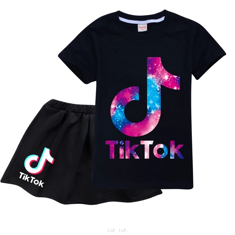 Tik Tok симпатичное нижнее белье с мультяшным принтом детский юбочный костюм для