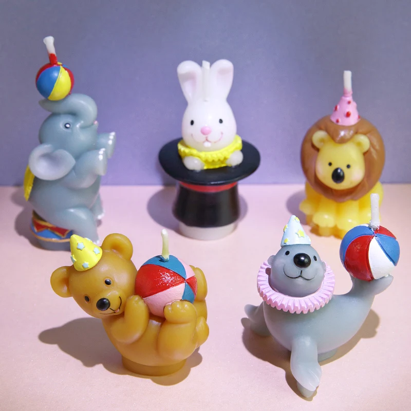 Животное цирк торт свеча Топпер Декор свечи для детского душа - Цена: 1 455,69 руб.
