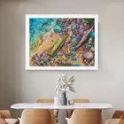 Рукоделие, вышивка крестиком своими руками, полный набор для вышивки, яркая вышивка крестиком на песчаном пляже, напечатанная на канве