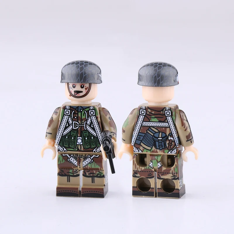 WW2 военная армия солдат фигурки строительные блоки Minifigs армейский солдатский шлем оружие шарф аксессуары Кирпичи игрушки для детей