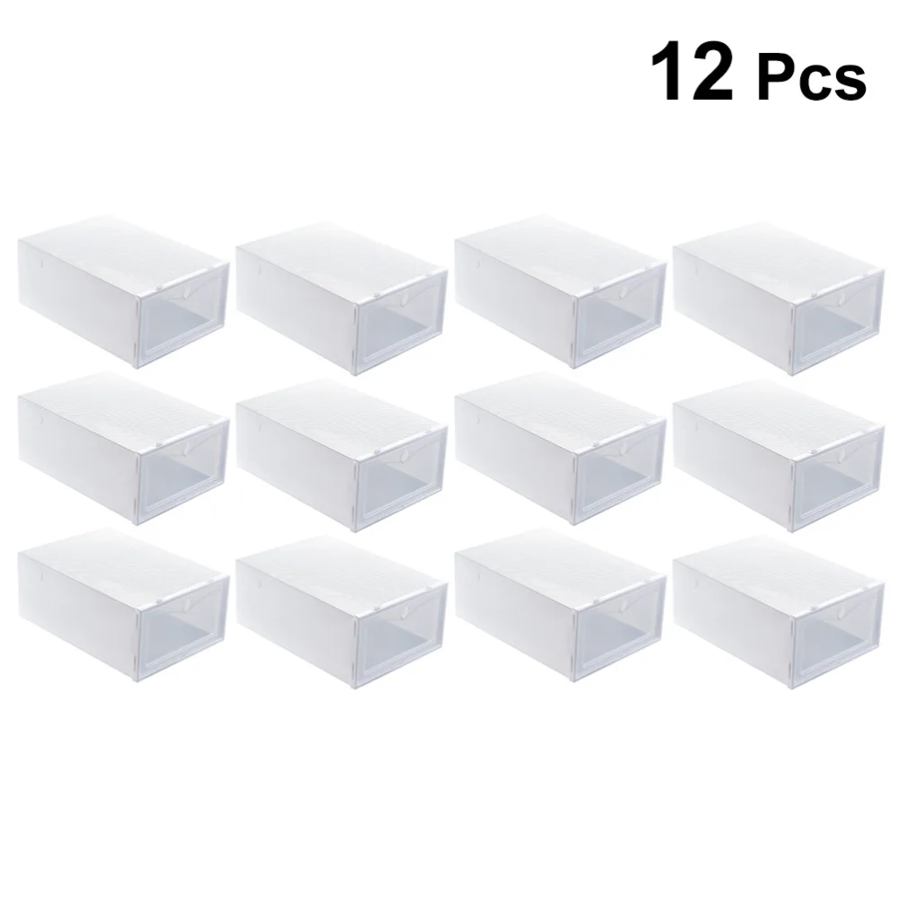 

6Pcs 33x23x13cm Shoes Case Thicken Shoes Box Style Shoe Storage Box White