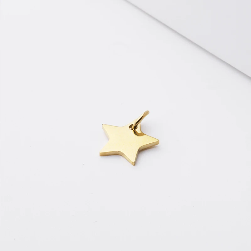 

Fnixtar 20Pcs/Lot 12mm Gold Stars Charms Mirror Polish Stainless Steel Charms For DIY Making Necklace Braid Bracelets Jewelry