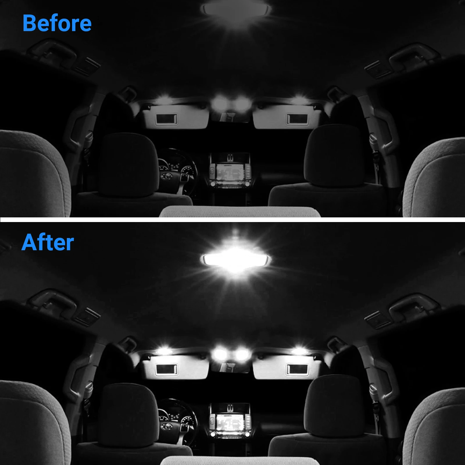 9 шт. белый светодиодный светильник автомобильные лампы Интерьер Пакет Комплект