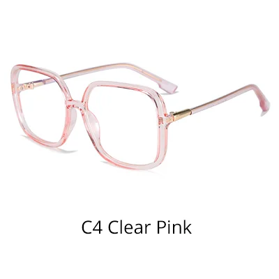 C4 Clear Pink Ralferty женские очки оправа негабаритных больших квадратных женских чистые прозрачные очки оптические линзы оправы без диоптрий D8831 - Цвет оправы: C4 Clear Pink