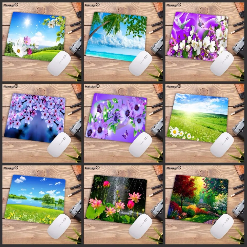 

XGZ Natural Scenery Flower Tree Durable Rubber Mouse Mat Pad Laptop Small Size 18X22CM Gaming Mousepads Big Promotion for Russia