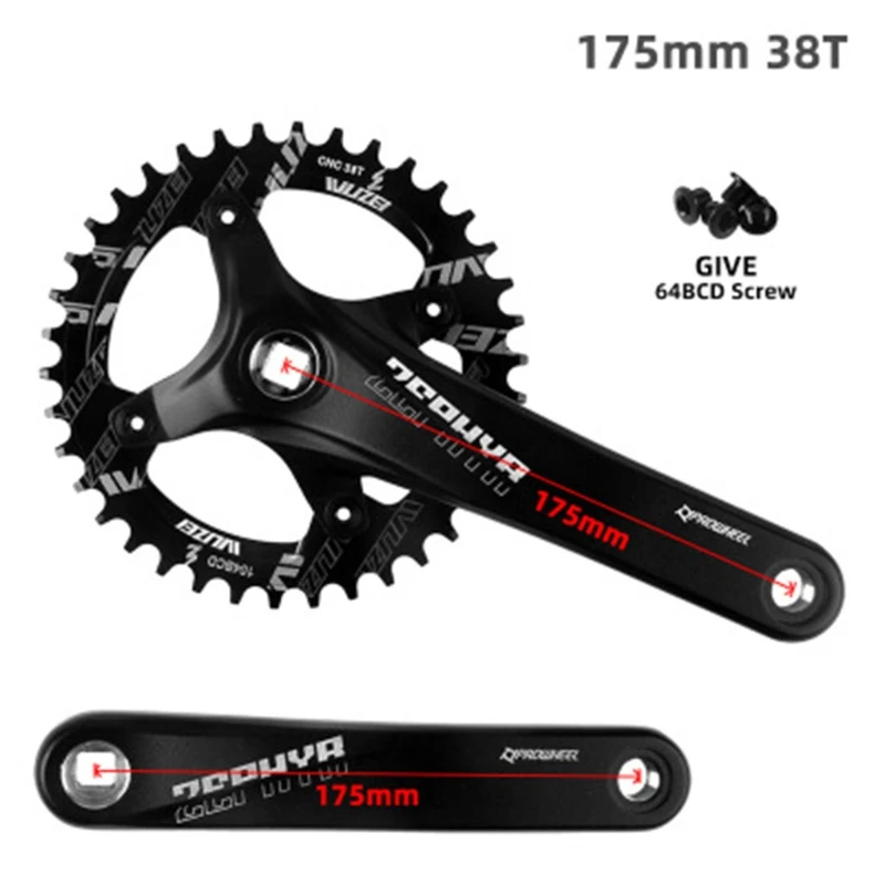 

104BCD MTB Bike Square Hole Bicycle Crank Chainwheel Chainrings 170mm 175mm Crankset 30T 32T 34T 36T 38T 40T 42T Sprocke D2TC