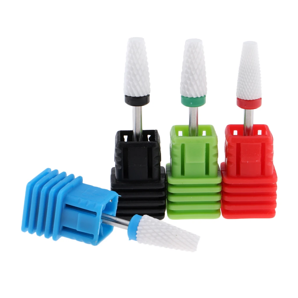 

4 Pieces Ceramic Nail Drill Set, Acrylic Nail File Drill for Nail Polishing