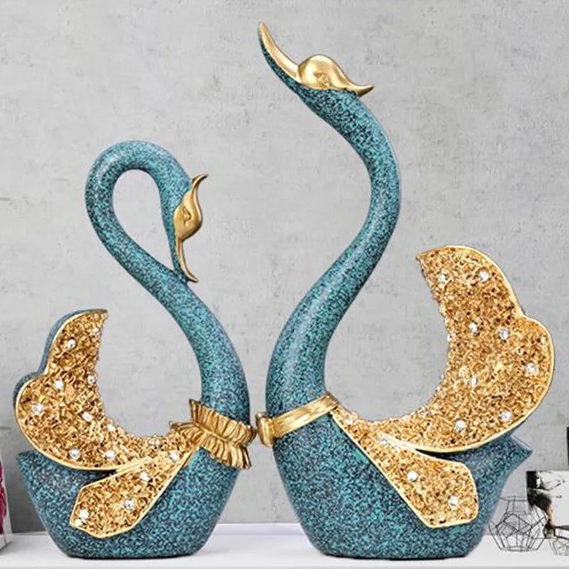 2020 современные изделия в европейском стиле из смолы виде лебедя креативная