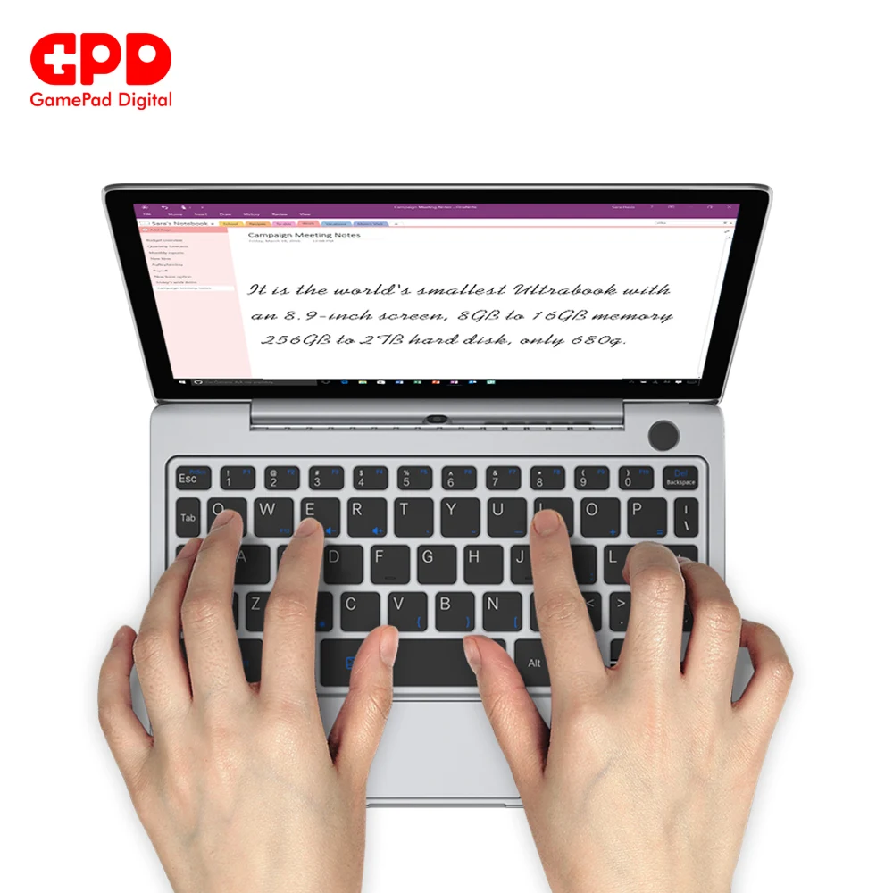 Новое поступление, GPD P2 Max, 8,9 дюймов, сенсорный экран, межядерный процессор Celeron 3965y, 8 ГБ, 256 ГБ, мини-ПК, карманный ноутбук, ноутбук, система Windows 10