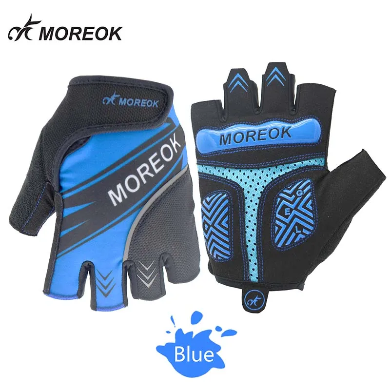 MK098Blue MOREOK, полпальца, противоударные, дышащие, для шоссейного велосипеда, велосипедные перчатки, для велоспорта, противоскользящие, для велосипеда, для езды на велосипеде, для мужчин и женщин - Цвет: MK098Blue