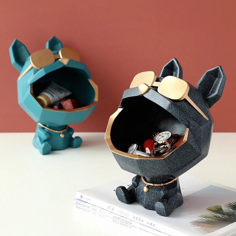 

Organizers Storage Dog Big Mouth Storage Box Home Decor Ornamental Resin Art Sculptures Figurines Home Decor Decorative Gift HG