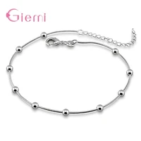 simple fashion 925 sterling silver round beads chain bracelet for women girl birthday party gift jewelry bijoux