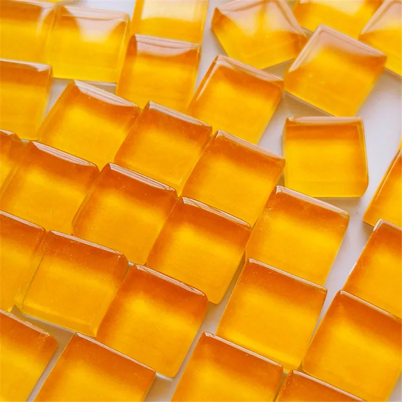 orange2 50 штук 10*10*4 мм цветной Кристальный стеклянный квадратный пазл для детей креативные настольные игры - Цвет: orange2
