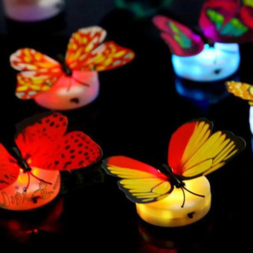

Colorful Butterfly LED Night Light Color Changing Wall Lamp Home Room Desk Wall Stickers Lighting Decoration Random Color