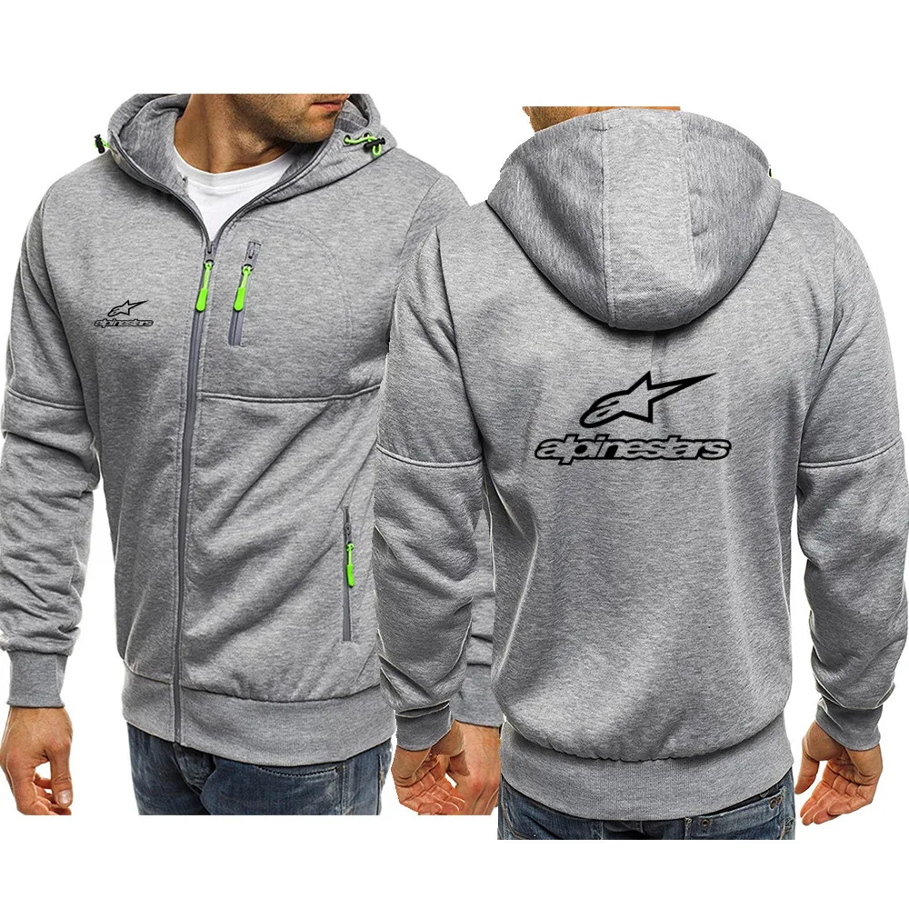 

2021 Spring And Autumn New Trend Men's ALPINESTARS Long-Sleeved Logo Tide Brand Printed Hooded Sweatshirt Pocket Zipper Pullover