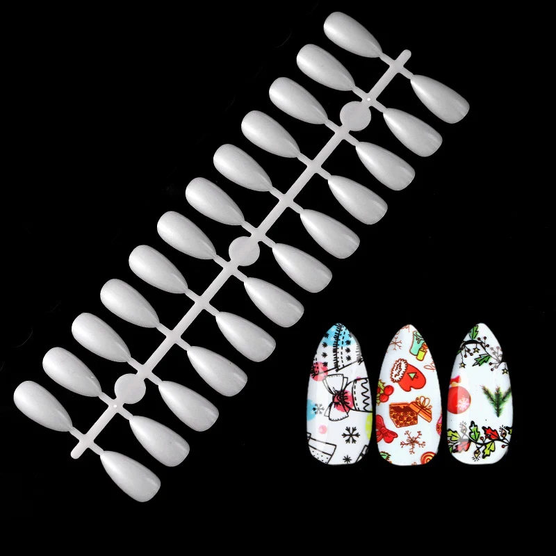 MEET ACROSS False Nail Tips Transparent Natural Clear Finger Art Display Practice Acrylic UV Gel Polish Tool Manicure | Красота и