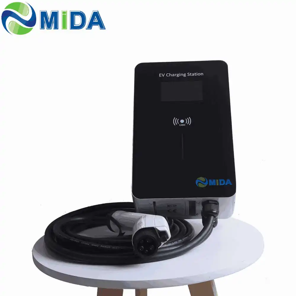 Однофазная зарядная станция EVSE Wallbox EV 220 В 32 А 7 кВт для электромобиля с разъемом 5 м