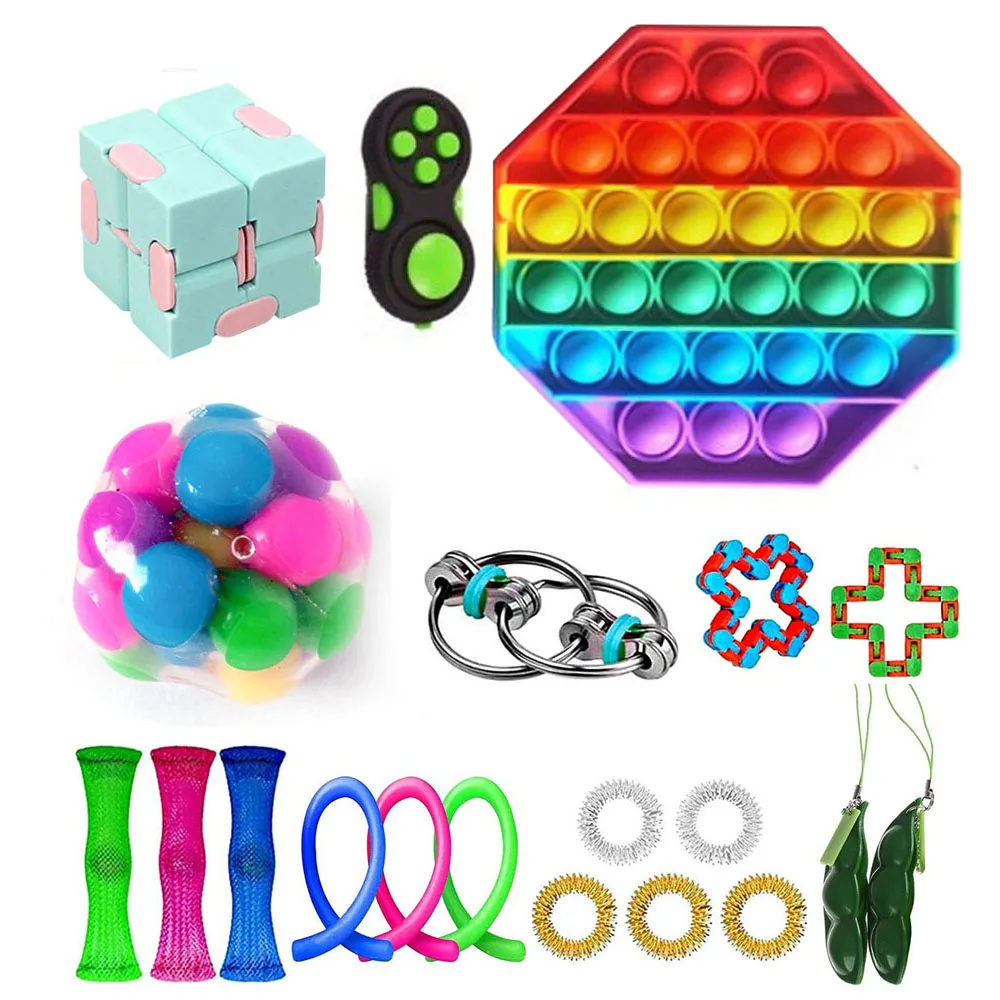 

Fidget Toys Anti Stress Set Stretchy Strings Pop It Gift Pack Adults Children Squishy Sensory Antistress Relief Figet Toys