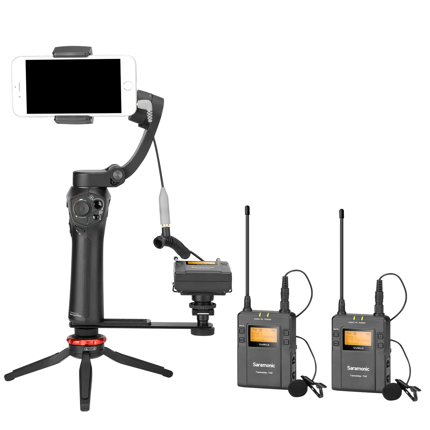 Saramonic UwMic9 Kit1/2 UHF Video Broadcast Interview Lavalier Wireless Microphone System for DSLR Camera Camcorder Vlog Podcast |