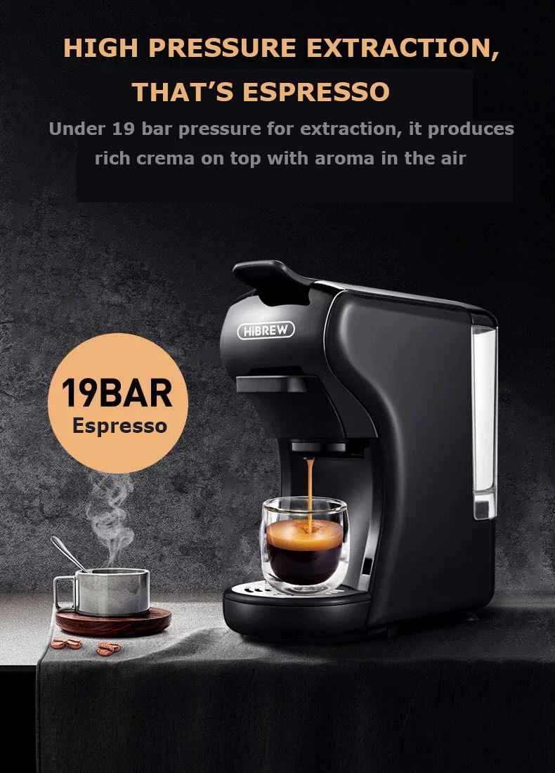 HiBREW 3-в-1 мульти-Функция эспрессо-кофемашина; кофеварка, кофе эспрессо, combinacapsule Капсульная кофемашина