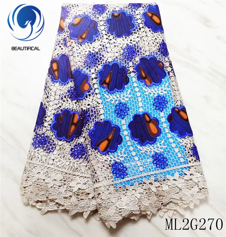 

BEAUTIFICAL Nigerian lace fabrics water soluble lace fabric Latest style nigerian cord lace with wax fabric for women ML2G270