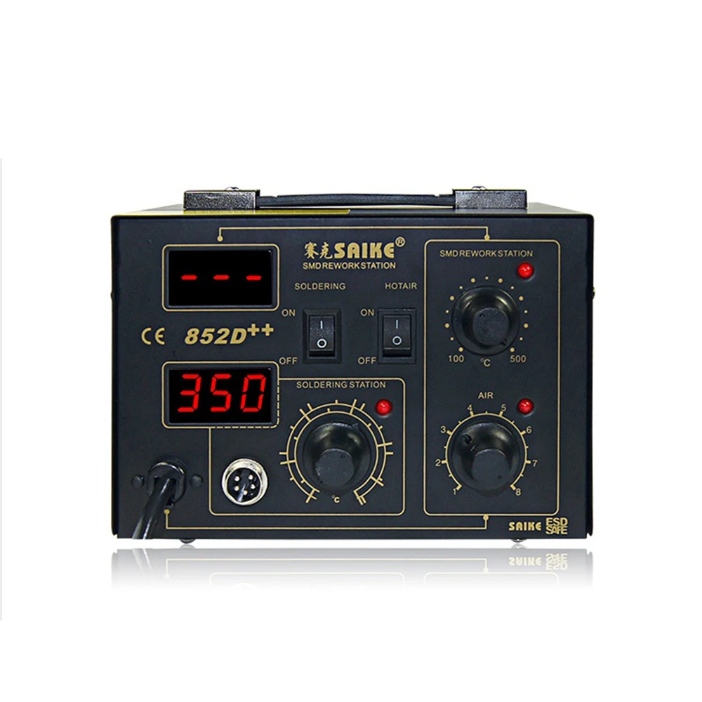 SAIKE 852D++ паяльная станция 2в1 модернизированная Фрон SAIKE 852D+& горячая воздушная пушка паяльная станция 220 в 110 В saike 852D