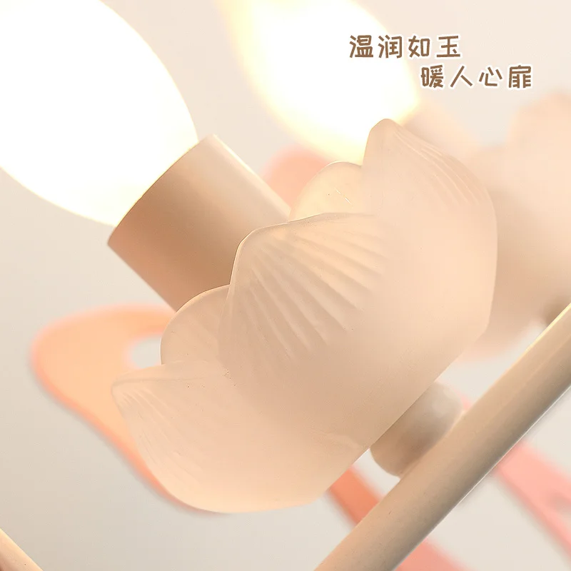 Розовая Свадебная декоративная люстра освещение светодиодные фонари детская