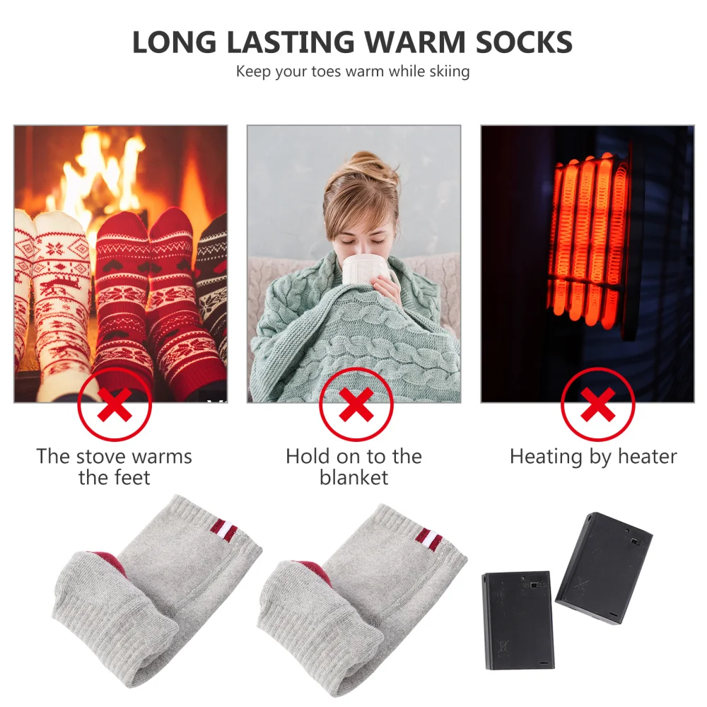 

Heated Sock Men Battery Sock Electric Thermal Socks without Battery (Grey)