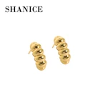 Шанис ботильоны в Корейском стиле Простые Twist с гладкой текстурой выполнена S925 стерлингового серебра, сереьряные серьги гвоздики для женщин, женские модные туфли в лаконичном стиле аксессуары ювелирные изделия