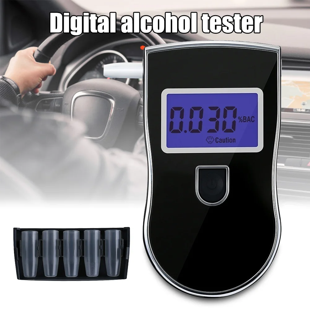 

2019 Hot Portable Digital Alcohol Tester Analyzer Detector Tool LCD Display Breathalyzer AT818 X66