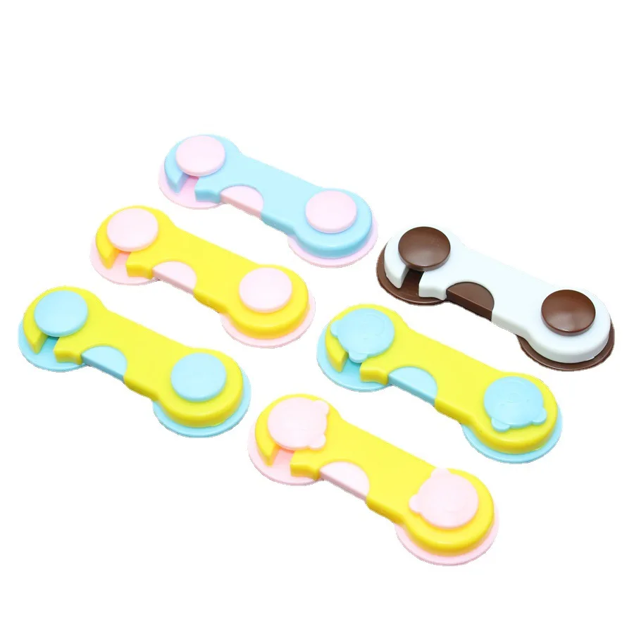 

2 Pcs Candy Color Children's Lock Flat Face To Unlock Baby Safety Products Baby Multi-function Safety Lock