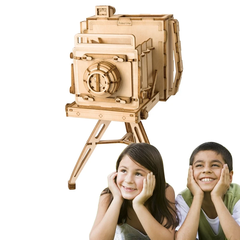 

DIY-KIT 3D DIY Camera Penholder Puzzle Game Wooden Model Building Kits Educational Toys Hobbies Gifts For Children TG403