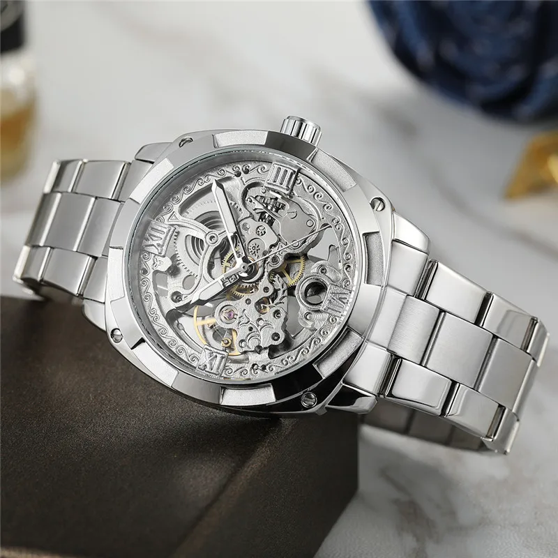 FORSINING автоматические механические мужские наручные часы военные спортивные